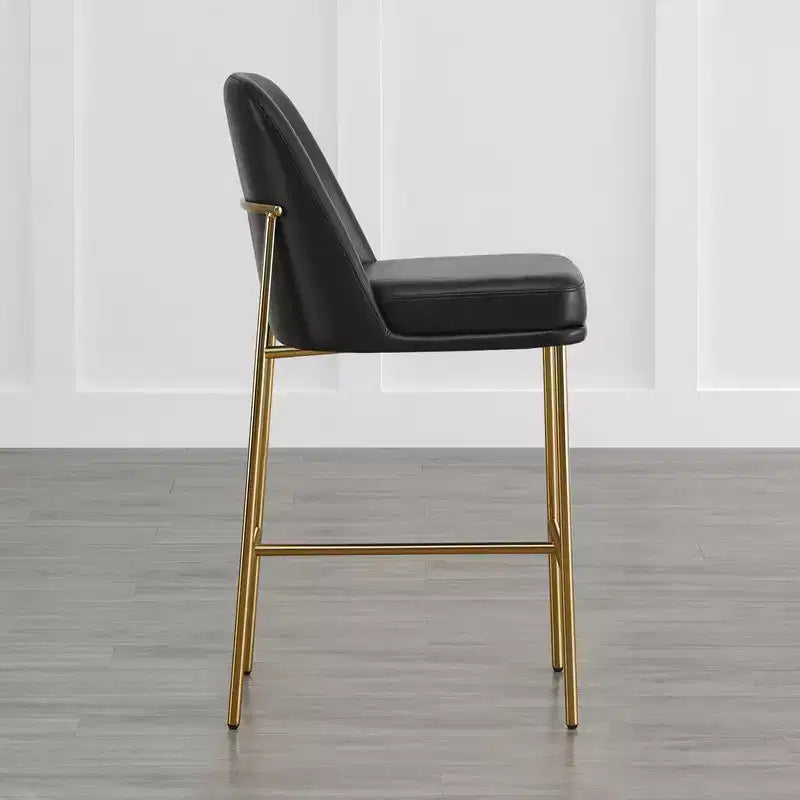 Tabouret de bar moderne Spruce&Spring de 68,5 cm de hauteur de comptoir avec structure dorée - Lot de 2