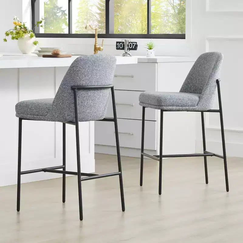 Tabouret de bar moderne Spruce&Spring de 68,5 cm de hauteur de comptoir avec structure dorée - Lot de 2