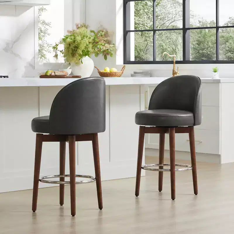 Spruce&Spring Lot de 2 tabourets de bar pivotants de 66 cm (hauteur comptoir)