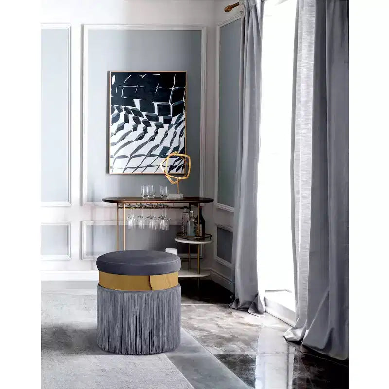 Meridian Furniture, Pouf/Tabouret en velours Yasmine