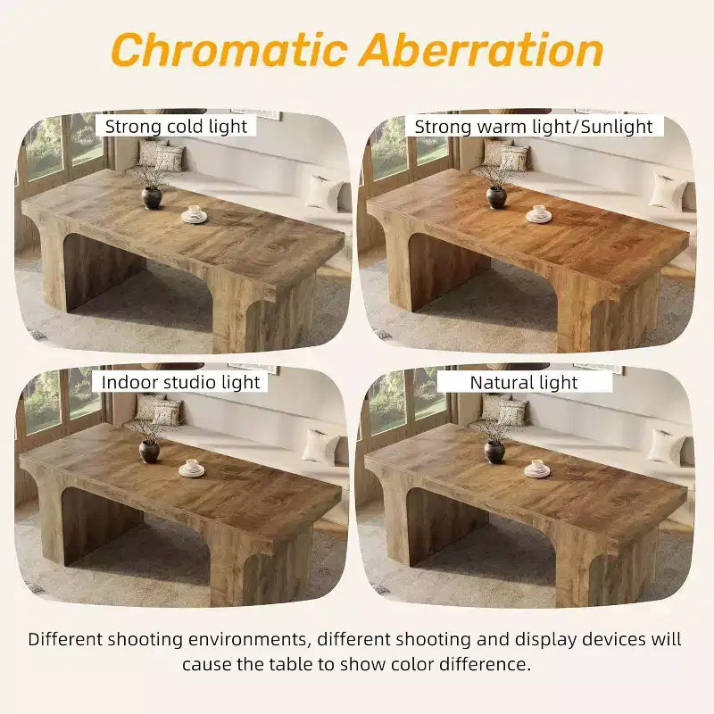Grande table à manger Lantine de 71 pouces pour 6 à 8 personnes, table de cuisine en bois de style ferme avec design arqué et double piédestal pour dîner, banquet