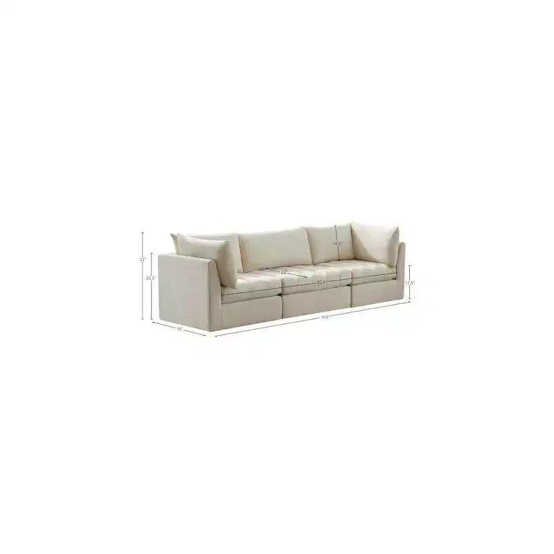 Meridian Furniture, Canapé modulable en velours Jacob