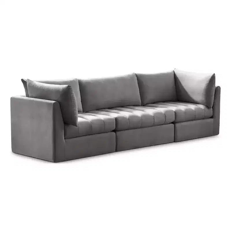 Meridian Furniture, Canapé modulable en velours Jacob