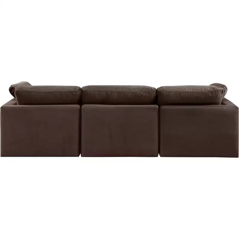 Meridian Furniture, Canapé modulaire en velours marron Indulge