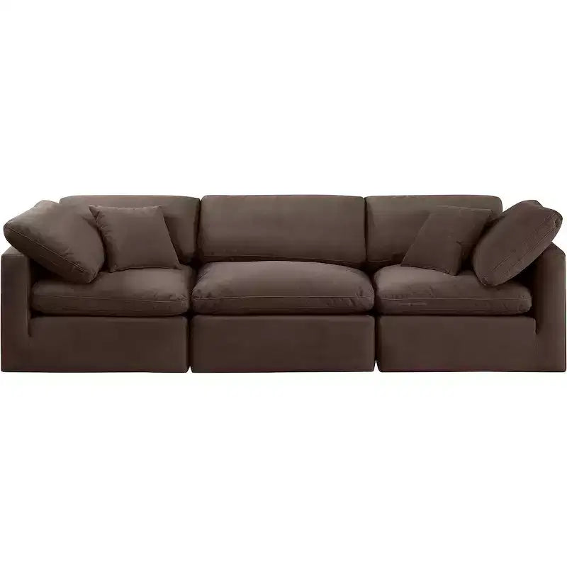 Meridian Furniture, Canapé modulaire en velours marron Indulge