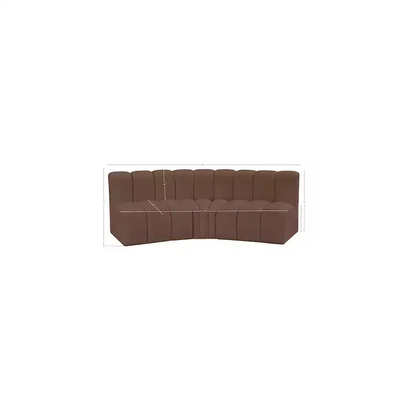 Meridian Furniture, Canapé modulable Arc en cuir vegan marron