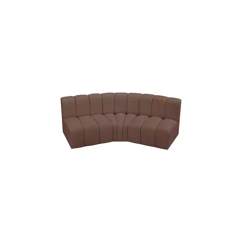 Meridian Furniture, Canapé modulable Arc en cuir vegan marron