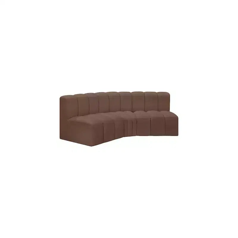 Meridian Furniture, Canapé modulable Arc en cuir vegan marron