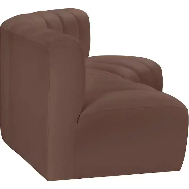 Meridian Furniture, Canapé modulable Arc en cuir vegan marron