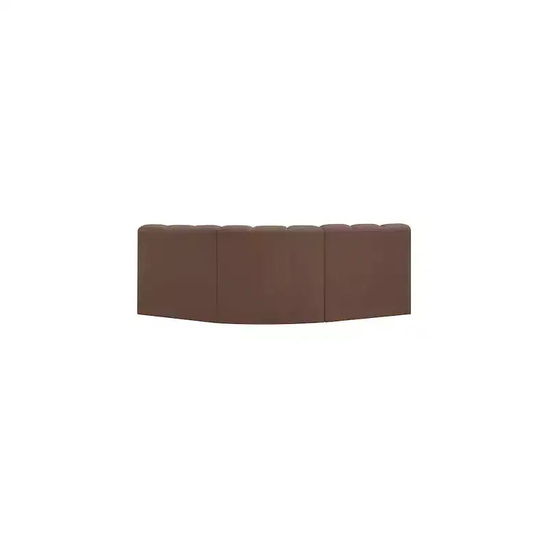 Meridian Furniture, Canapé modulable Arc en cuir vegan marron