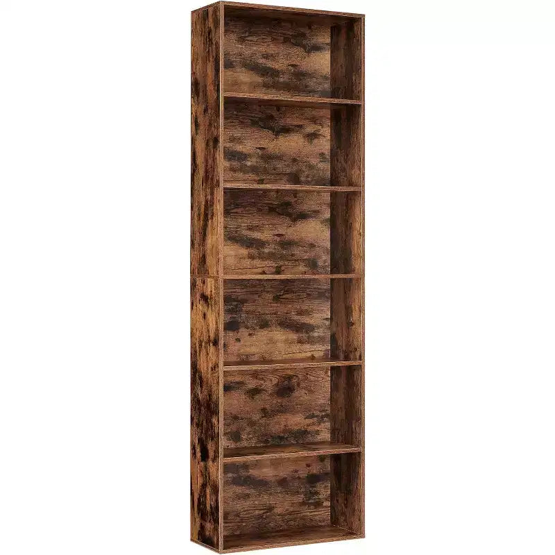 Étagère bibliothèque industrielle à 6 niveaux, étagère de rangement haute pour bureau à domicile, bibliothèque moderne de 180 cm pour salon, chambre à coucher, montage facile