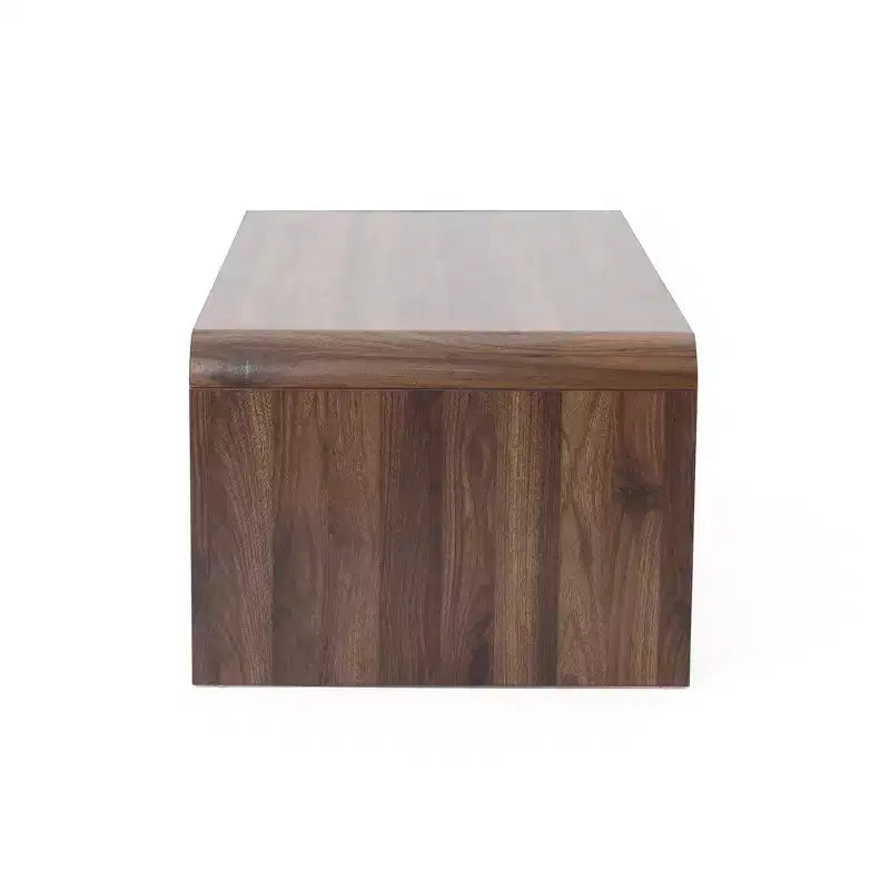 Table basse LuxenHome 47'' avec rangement, finition noyer, table centrale en bois à 2 tiroirs et rangement ouvert avec coins arrondis pour salon marron