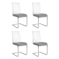 Chintaly Imports,Modern 2-Tone Contour Back Cantilever Side Chair - Set of 4