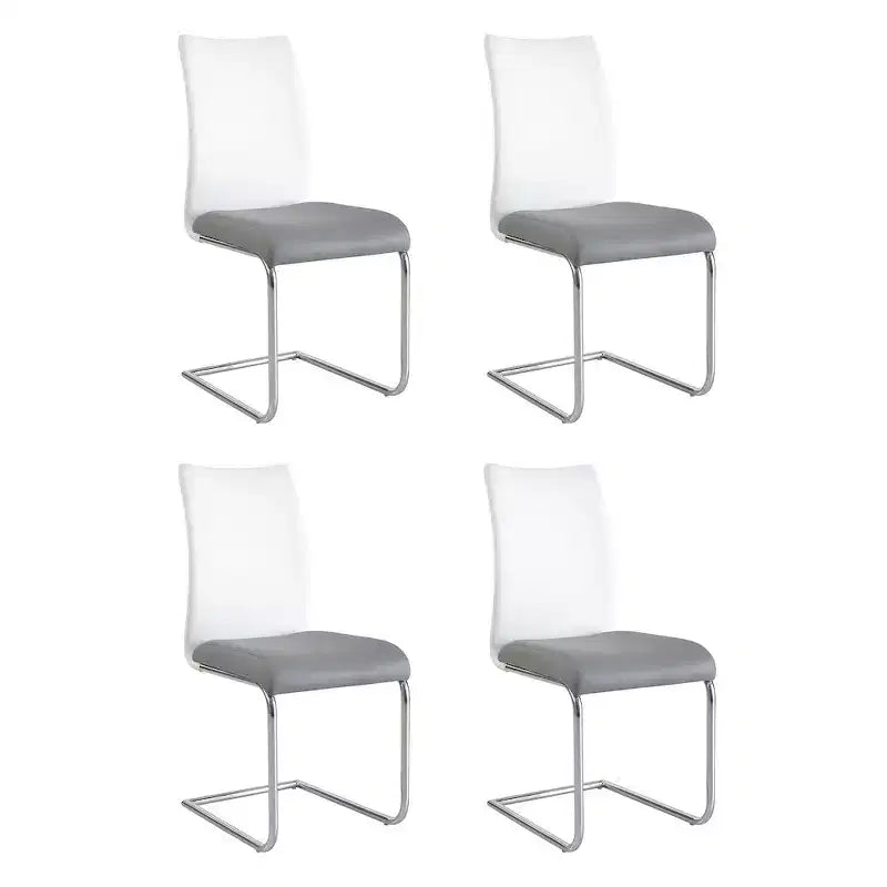 Chintaly Imports,Modern 2-Tone Contour Back Cantilever Side Chair - Set of 4