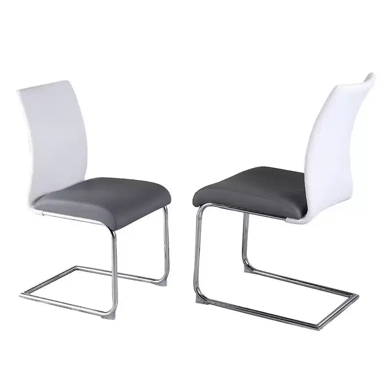 Chintaly Imports, chaise latérale cantilever moderne à dossier profilé bicolore – lot de 4