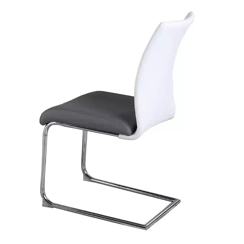 Chintaly Imports, chaise latérale cantilever moderne à dossier profilé bicolore – lot de 4