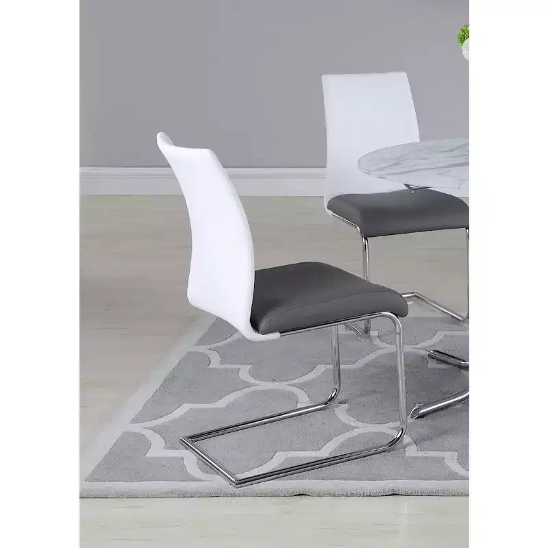 Chintaly Imports, chaise latérale cantilever moderne à dossier profilé bicolore – lot de 4