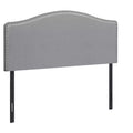 HomeRoots Gray Faux Leather Upholstered Arched Queen Headboard With Nail Head Trim