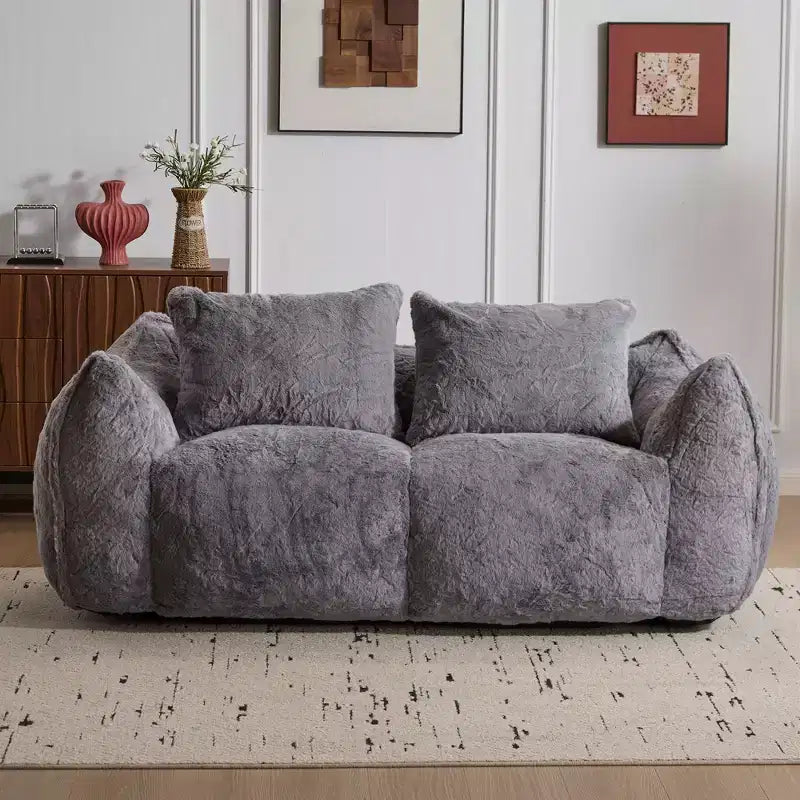 Canapé de sol Okak Ultra Doux et Moelleux en forme de pouf, avec oreillers dodus, Grand canapé paresseux pour salon et chambre