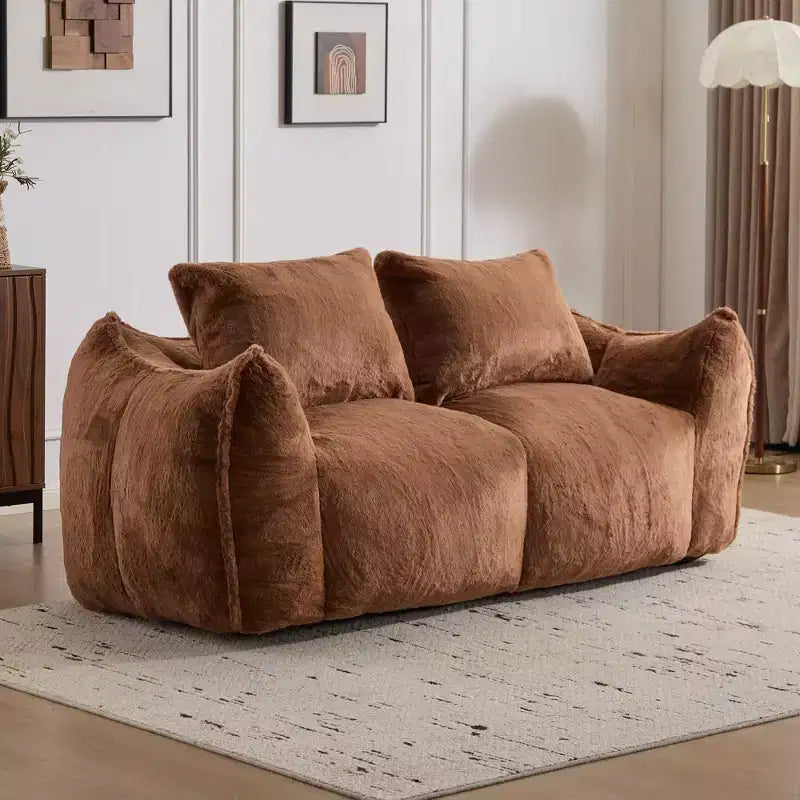Canapé de sol Okak Ultra Doux et Moelleux en forme de pouf, avec oreillers dodus, Grand canapé paresseux pour salon et chambre