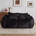 Okak Ultra Soft Fluffy Loveseat Floor Bean Bag Sofa with Plump Pillows,Oversized Lazy Lounge Couch for Living Room,Bedroom