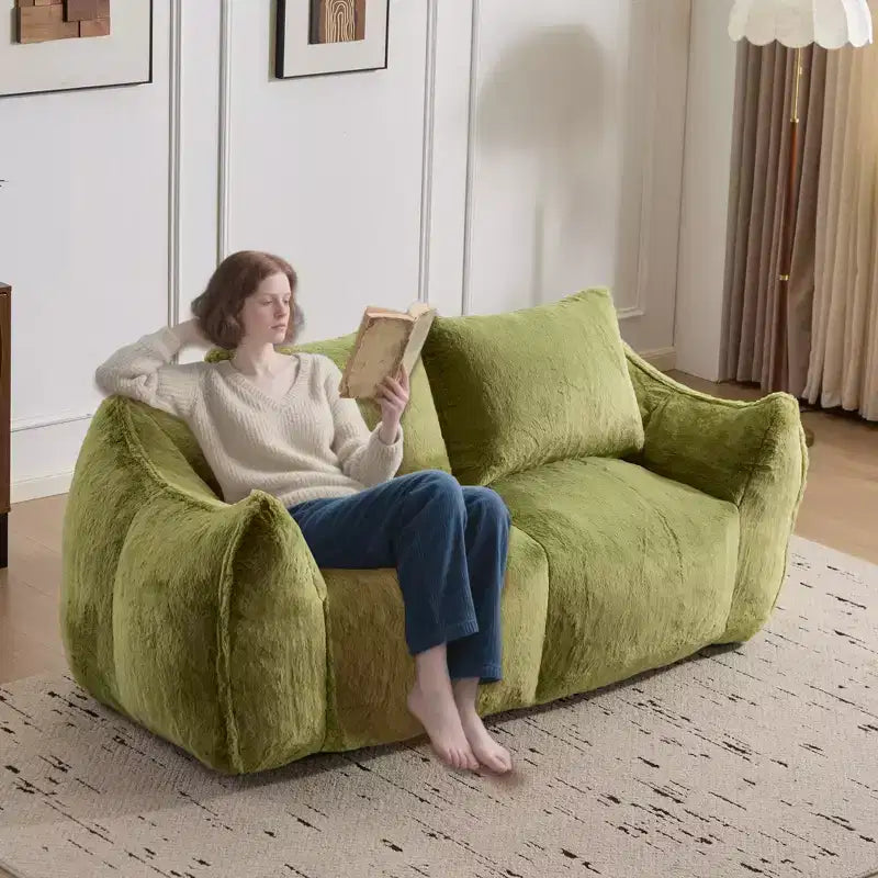 Canapé de sol Okak Ultra Doux et Moelleux en forme de pouf, avec oreillers dodus, Grand canapé paresseux pour salon et chambre