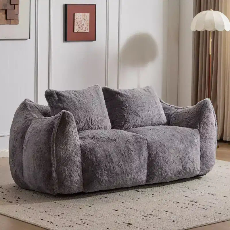 Canapé de sol Okak Ultra Doux et Moelleux en forme de pouf, avec oreillers dodus, Grand canapé paresseux pour salon et chambre