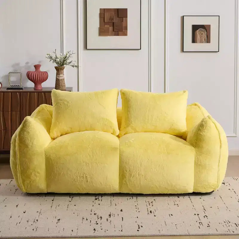 Canapé de sol Okak Ultra Doux et Moelleux en forme de pouf, avec oreillers dodus, Grand canapé paresseux pour salon et chambre