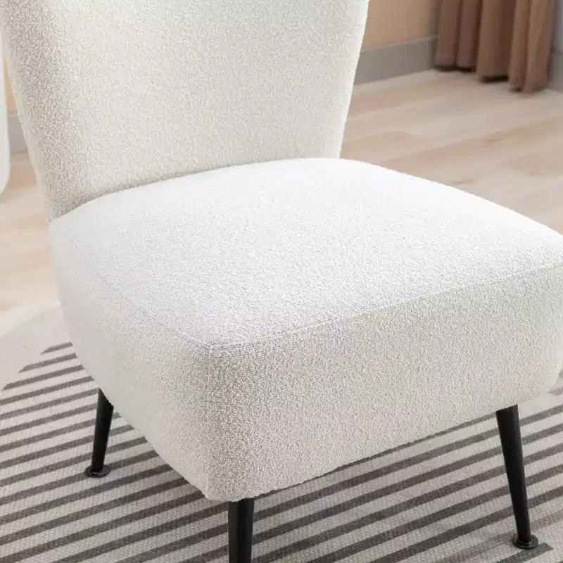 Chaises de salon, Fauteuil d'appoint sans accoudoirs avec pieds en bois, Chaise rembourrée moderne pour salon, chambre, bureau, hôtel
