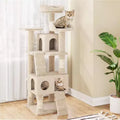 71 Inch Cat Tree Tower, Muti-Level Cat Condo with Sisal Scratching Posts and Padded Plush Perch, Cat Climbing Frame, Yellow