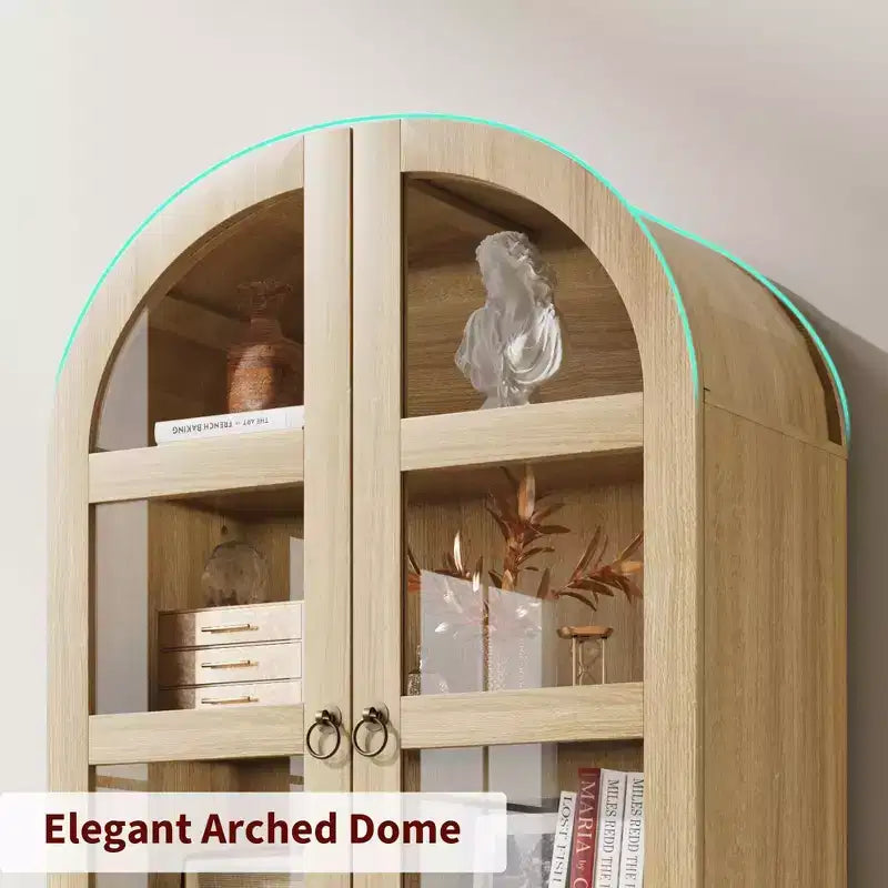 Bibliothèque haute en bois Coolmee de 180 cm avec portes et tiroirs, grand meuble de rangement pour bureau et salon