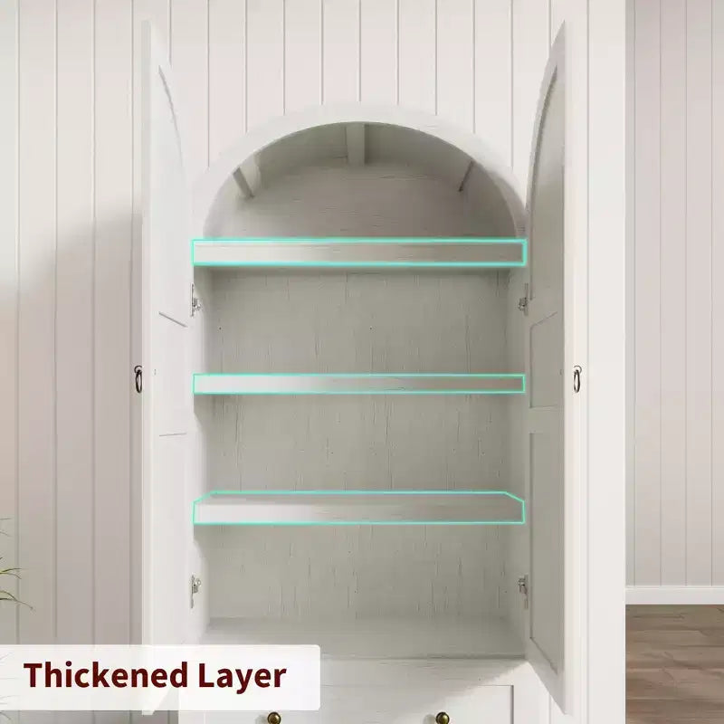 Bibliothèque haute en bois Coolmee de 180 cm avec portes et tiroirs, grand meuble de rangement pour bureau et salon