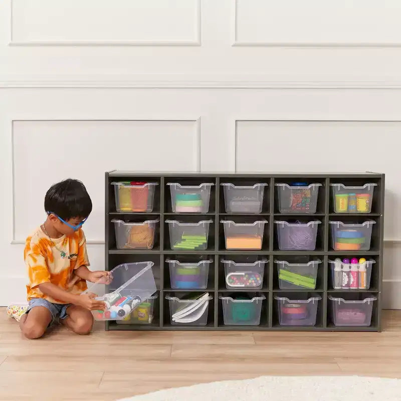 Armoire de rangement ECR4Kids Streamline 20 bacs et 20 bacs à façade ouverte, 4x5, Meuble pour enfant