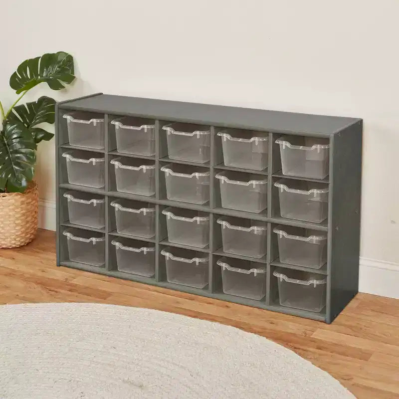 Armoire de rangement ECR4Kids Streamline 20 bacs et 20 bacs à façade ouverte, 4x5, Meuble pour enfant