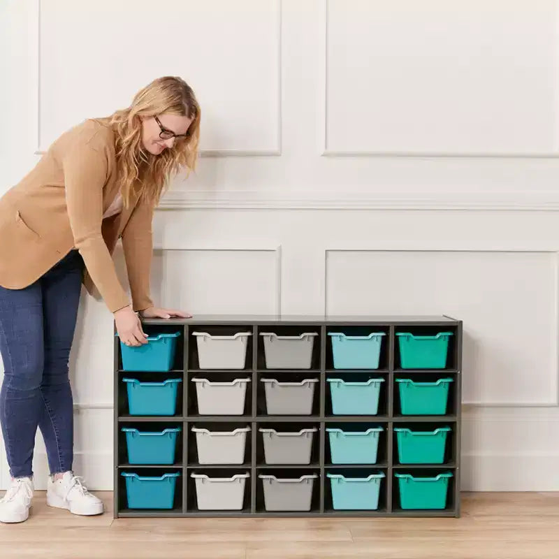 Armoire de rangement ECR4Kids Streamline 20 bacs et 20 bacs à façade ouverte, 4x5, Meuble pour enfant