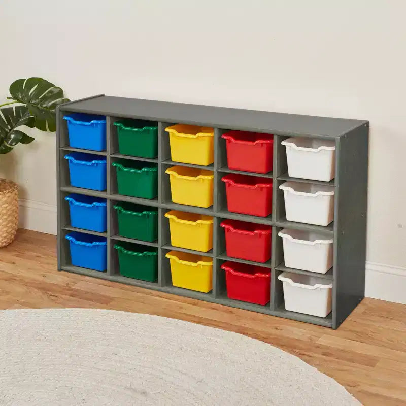 Armoire de rangement ECR4Kids Streamline 20 bacs et 20 bacs à façade ouverte, 4x5, Meuble pour enfant