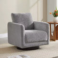Spruce&Spring Modern Swivel Accent Chair Arm Chair with Loose Back Cushion, Single, Dove Gray Fabric