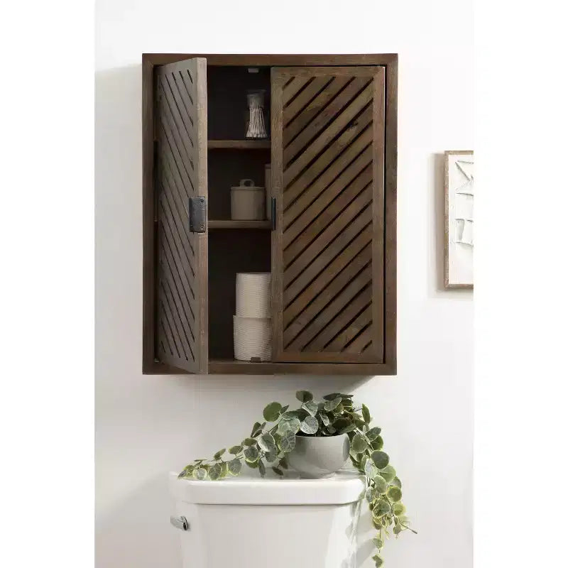 Armoire de salle de bain haute à 2 portes Mezzeta de Kate et Laurel