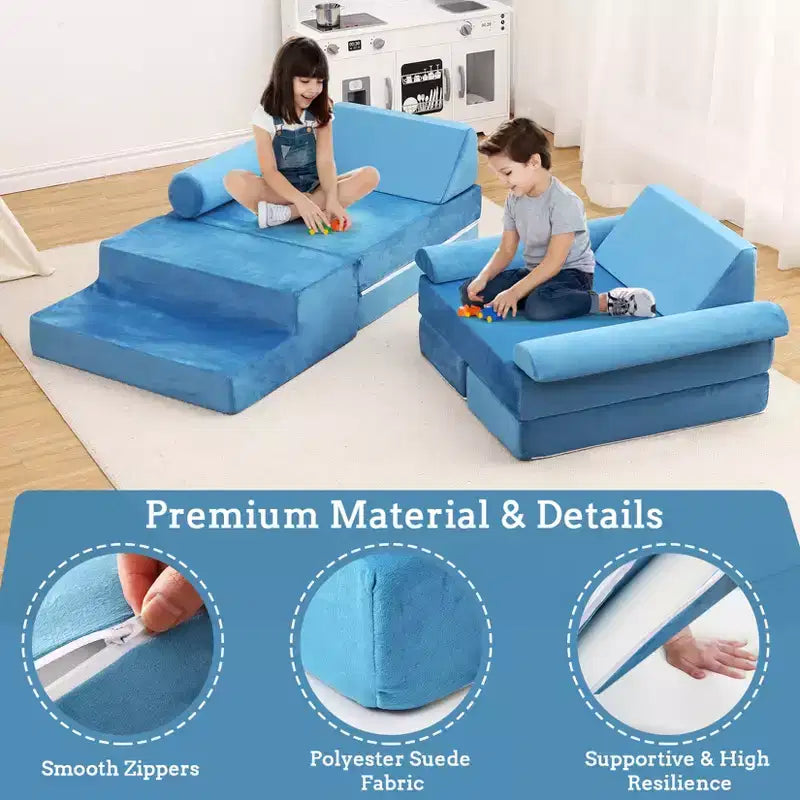 Canapé modulaire 13 pièces pour enfants, canapé de jeu modulaire convertible pour enfants, canapé sectionnel modulaire en mousse