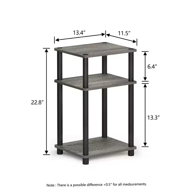 Table d'appoint réversible HOMLUX 3 niveaux avec étagère de rangement pour canapé-lit