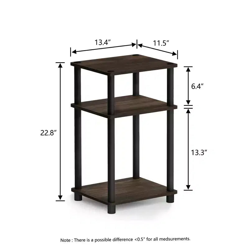 Table d'appoint réversible HOMLUX 3 niveaux avec étagère de rangement pour canapé-lit