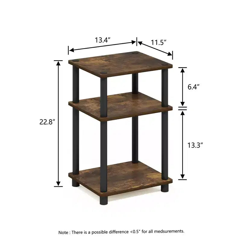 Table d'appoint réversible HOMLUX 3 niveaux avec étagère de rangement pour canapé-lit