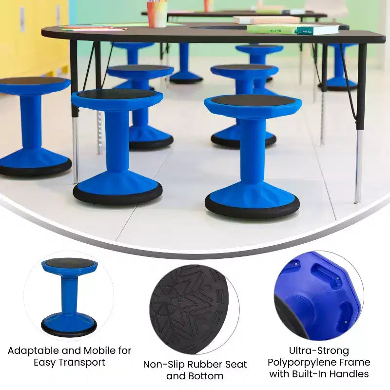 Flash Furniture Lucas Tabouret actif flexible à hauteur fixe pour enfant pour la salle de classe et la maison avec base antidérapante
