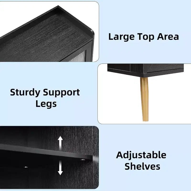Meuble de rangement pour chaussures avec portes vitrées, Armoire à chaussures à 5 niveaux avec pieds de support robustes, Meuble de rangement pour chaussures pour salon, entrée