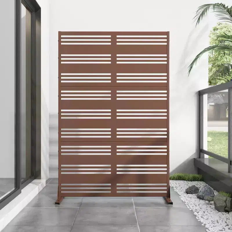 MAYEERTY Paravent Harold Large 1 Étroit 2 Type B Persiennes Tôle galvanisée noire 72x47x16po Ensemble de 6 pièces Ensemble de 3 pièces