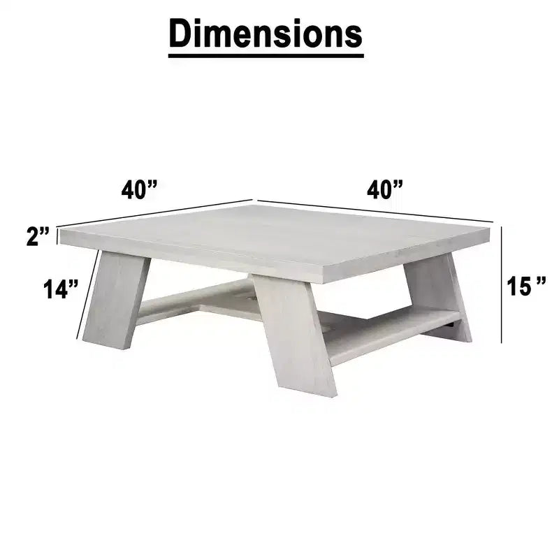 Table basse carrée Royal Hampton 40 | Bois de manguier | Pieds angulaires audacieux
