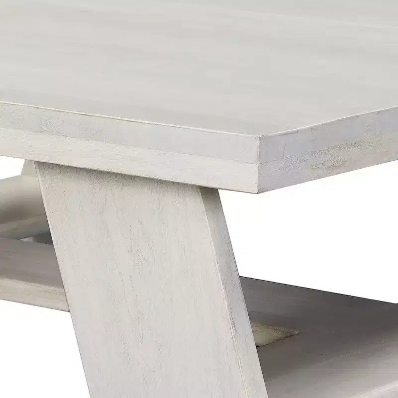 Table basse carrée Royal Hampton 40 | Bois de manguier | Pieds angulaires audacieux