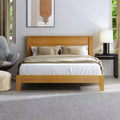 Galano Queen Tiena Lencia Bed with Headboard  Amber Walnut