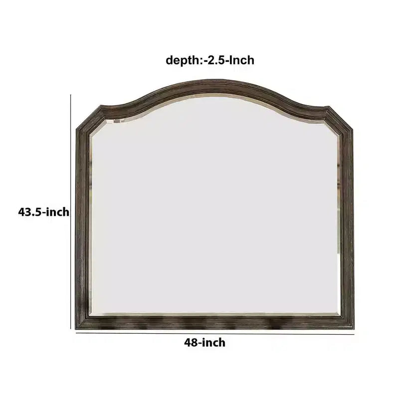 Miroir Royal Hampton festonné de 43,5 pouces avec détails moulés, marron