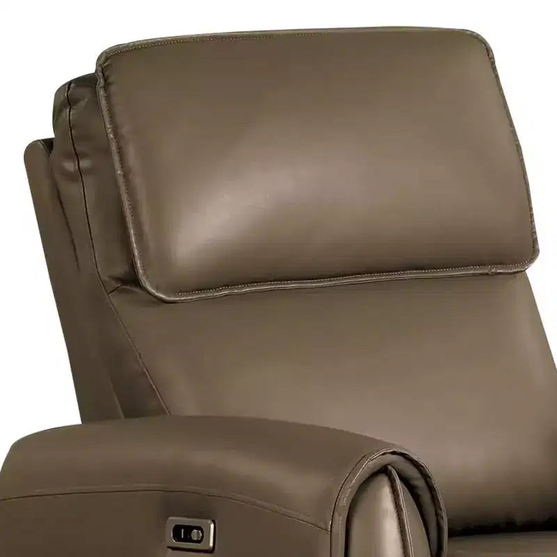 Fauteuil inclinable électrique Royal Hampton, similicuir marron clair, accoudoirs profilés
